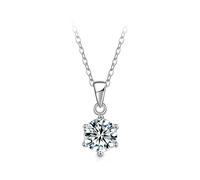 NHYHEHMR D COLOR VVS1 Collier Moisanite 2 Ct Collier pendentif Solitaire Brilliant Diamants pour femmes bijoux