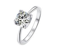 NHYHEHMR Engagement Rings for Women, Women Rings 925 Moissanite Ring Band Solitaire Simple 4 Prong Round 1ct