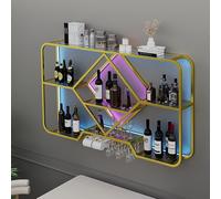 NHYHEHMR Étagère d'affichage de Bouteille à vin Mural avec Rack de gobelet Suspendu pour Rangement de Bar à Domicile élégant
