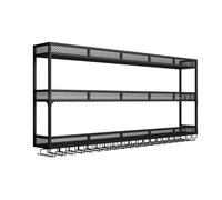 NHYHEHMR Étagère d'alcool de Bar en Fer, Grille de Rangement à vin Moderne monté Mur, étagère d'alcool avec lumière LED, Porte-écran d'affichage de Rangement de vin en Fer, Porte-vin Murale avec