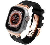 NHYHEHMR Fluororubber Sport Watch Strap ， Silicone Watch Band ， pour Ultra 49mm 44mm 45mm 42mm 9 8 7 6 5 4 SE