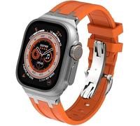 NHYHEHMR Fluororubber Sport Watch Strap ， Silicone Watch Band ， pour Ultra 49mm 44mm 45mm 42mm 9 8 7 6 5 4 SE