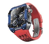 NHYHEHMR Fluororubber Watch Band andcarbon Fibre Case Mod Kit , pour le 8/7/6/5/4 Série Série STRAPE STRAPE DE REMPLACE