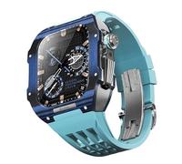 NHYHEHMR Fluororubber Watch Band andcarbon Fibre Case Mod Kit , pour le 8/7/6/5/4 Série Série STRAPE STRAPE DE REMPLACE