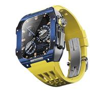 NHYHEHMR Fluororubber Watch Band andcarbon Fibre Case Mod Kit , pour le 8/7/6/5/4 Série Série STRAPE STRAPE DE REMPLACE