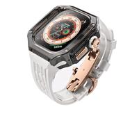 NHYHEHMR Fluororubber Watch Band Clear Watch Cases Modified Modified Kit , for Series Ultra 8 7 6 5 4 SE , SILICONE BRODE CAS DE MOD TRAPPARET , pour 49 mm 45 mm 44 mm