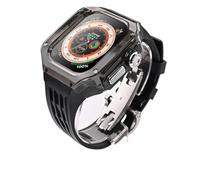 NHYHEHMR Fluororubber Watch Band Clear Watch Cases Modified Modified Kit , for Series Ultra 8 7 6 5 4 SE , SILICONE BRODE CAS DE MOD TRAPPARET , pour 49 mm 45 mm 44 mm