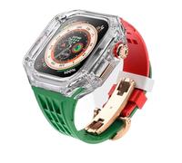 NHYHEHMR Fluororubber Watch Band Clear Watch Cases Modified Modified Kit , for Series Ultra 8 7 6 5 4 SE , SILICONE BRODE CAS DE MOD TRAPPARET , pour 49 mm 45 mm 44 mm
