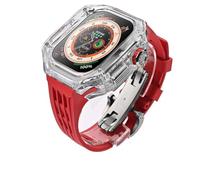 NHYHEHMR Fluororubber Watch Band Clear Watch Cases Modified Modified Kit , for Series Ultra 8 7 6 5 4 SE , SILICONE BRODE CAS DE MOD TRAPPARET , pour 49 mm 45 mm 44 mm