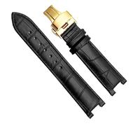 NHYHEHMR Genuine Leather Watchband for GC Notched Men and Women Watch Belt Strap With stainless Steel Butterfly Buckle