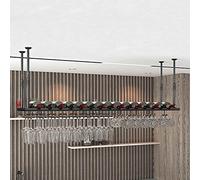 NHYHEHMR Hanging Vin Rack Wine Vertre Plafond Plafond Rack de vin, Hauteur réglable Hanging Wine Verre, Porte-Bouteille à vin comptoir du Bar Suspendu Porte-gobelet Porte-gobelet