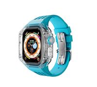 NHYHEHMR Hauteur de montre transparent Fluororubber Strap Metal Budle Mod Kit ， pour bande Ultra 8 49 mm Kit de modification du boîtier FluororUbber Sobre