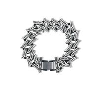 NHYHEHMR Hip Hop Trendy Gothic Iced Out Coubain Link Chain Collier pour hommes/femmes Bracelet Punk Rock Gift Bijoux
