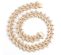 NHYHEHMR Hip Hop Trendy Gothic Iced Out Coubain Link Chain Collier pour hommes/femmes Bracelet Punk Rock Gift Bijoux