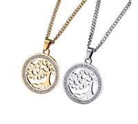 NHYHEHMR Jewelry New 2025 Arrival Aesthetic Zircon Tree Of Life Pendant Necklaces For Women Her Fashion Stainless Steel Amulet Gift With For You Accessories Trendy Creative Gift Gift