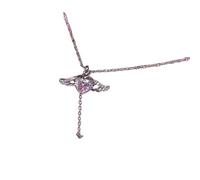 NHYHEHMR Jewelry New 2025 Arrival Crystal Heart Pendant Necklace Her Simple Pink White Zircon Love Elegant Ladies Necklace Women With For You Accessories Trendy Creative Gift gift