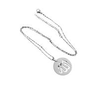 NHYHEHMR Jewelry New 2025 Arrival Exquisite Stainless Steel Islamic Muslim Allah Pendant Necklace for Women Arabic Medal Jewelry Amulet Jewelry Gift with for You Accessories Trendy Creative Gift gift