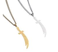 NHYHEHMR Jewelry New 2025 Arrival Islamic Imam Ali Zulfiqar Pendant Necklace Stainless Steel Arabic Calligraphy Muslim Necklaces Religious With For You Accessories Trendy Creative Gift gift