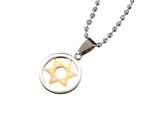 NHYHEHMR Jewelry New 2025 Arrival Israeli Pendant Shield Of David Hexagram Stainless Steel Necklace Men's And Women's Jewish Religious With For You Accessories Trendy Creative Gift gift
