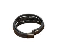 NHYHEHMR Jewelry New 2025 Arrival Multi-Layer Braided Leather Wrap Men Cool Trend Stainless Steel Casual Buckle Bracelet Jewelry With For You Accessories Trendy Creative Gift Gift
