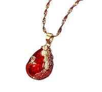 NHYHEHMR Jewelry New 2025 Arrival Peacock Green White Red Stone Pendant Necklaces Women Her Chinese Cultural Wedding Accessories With For You Accessories Trendy Creative Gift Gift