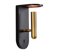 NHYHEHMR LED Wall Light Adjustable Hardwired Sconce with Switch, 3W Headboard Lighting Fixture Bedroom Bedside Wall Mounted Lamp, Modern Bedside Reading Wall Lights for Bedroom (Black 4000k)