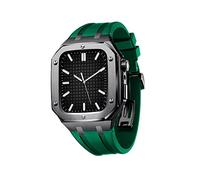 NHYHEHMR Men Women Sports Military Band Protective Case For Band Case 45mm 44mm Silicone Strap With Shockproof Bumper Case,Only For IWatch Series 7 SE 6 5 4 (Color : Gold Green, Size : 45MM