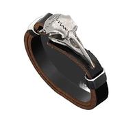NHYHEHMR MENS RETRO Fashion Viking Odin Symbole Totem Bracelet Crow Crow Skull Le cuir Bracelet Bijoux garçons Cadeaux