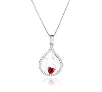 NHYHEHMR Micro-Inlaid Zircon Drop-Shaped Necklace Creative Love Mother'S Day Mother'S Pendant