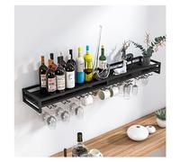 NHYHEHMR Mur à vin monté avec Porte-Verre à vin, étagère à vin Suspendue étagères murales flottantes, Porte-étapes à Ventre de Bouteille à vin, Porte-vin Suspendu en métal, pour Salle à Manger
