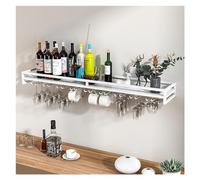 NHYHEHMR Mur à vin monté avec Porte-Verre à vin, étagère à vin Suspendue étagères murales flottantes, Porte-étapes à Ventre de Bouteille à vin, Porte-vin Suspendu en métal, pour Salle à Manger