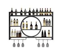 NHYHEHMR Murmot à vin Flottant en métal en métal Cocktail Armoire de présentation Bar avec Un Support de Verre Moderne pour Les Barres de Restauration à la Maison Couleur en Or