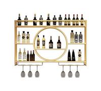 NHYHEHMR Murmot à vin Flottant en métal en métal Cocktail Armoire de présentation Bar avec Un Support de Verre Moderne pour Les Barres de Restauration à la Maison Couleur en Or