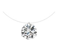 NHYHEHMR New 2025 1 Pc Invisible Transparent Fishing Line Choker Necklace For Women Rhinestone Pendant Zircon Neck Lace Birthday Jewelry Gift Fashion Accessories Creative Gift