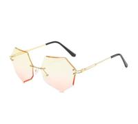 NHYHEHMR New 2025 Fashion Rimless Sunglasses Women Vintage Sun Glasses For Ladies Shades Alloy Eyewear UV400
