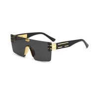 NHYHEHMR Nouveau 2025 Lunettes de soleil carré surdimensionnées Femmes rétro Big Frame verres de soleil féminin Semi-rimless