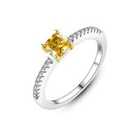 NHYHEHMR NOUVEAU CITRINE SQUARD RING RING 925 Anneaux pour femmes Gift Bank Jewelry Bank Bank Band Bank Yeld