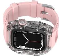 NHYHEHMR PC Transparent Watch Case Strap Mod Strap Mod Kit ， pour 8/7 49mm 45 mm 44 mm ， RM Bands de sport de montre à piqûre de choc en cristaux ， pour iWatch 8/7/6/5/4 / SE