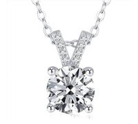 NHYHEHMR Pendant 1CT Lab Created Diamond Pendant Women Mother's Day Valentines Gifts