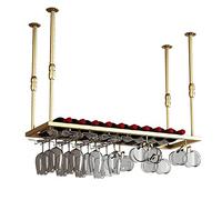 NHYHEHMR Plafond de Rack de vin Suspendu sous l'armoire Racks de Rangement de vin de Cuisine Porte-Bouteille de vin Porte-vin en Fer, Hauteur et Largeur réglables, LD (Taille: 80cmx30cm)