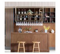 NHYHEHMR Plafond en métal réglable Rack en Verre à vin avec étagères f