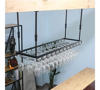 NHYHEHMR Porte-Bouteille à vin Suspendu avec Un Porte-vin en Verre et étagère, Porte-Vide de Plafond à vin, Porte-Gueule à vin Suspendu, Porte-Bouteille à vin, Porte-vin en Murs d'antiquité,