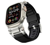 NHYHEHMR Pour Ultra 2 / Ultra Band 49 mm / 45 mm / 44 mm / 42 mm pour les hommes, FKM Bands robustes Sobile de remplacement de sport militaire pour IWatch SE2 / SE / 9/8/7/6/5/4/3/2/1