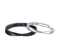 NHYHEHMR Produits de filles 2pcs Éternité Promise Mobius Couple Ring, Roches de couple réglable, anneaux en noir et blanc, pour femmes hommes Valentin jour d'amour cadeaux cadeaux