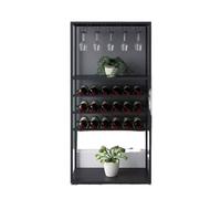 NHYHEHMR Rack à vin Debout au Sol et Refroidisseur avec grilles en Verre étagère de Rangement de vin en Fer pour Le vin Rouge Petit Organisateur de ménage étagère