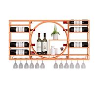 NHYHEHMR Rack à vin Mural, Barre des étagères flottantes, étagère à Bouteille de vin avec Porte-étal
