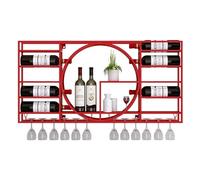 NHYHEHMR Rack à vin Mural, Barre des étagères flottantes, étagère à Bouteille de vin avec Porte-étal