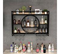 NHYHEHMR Rack à vin Mural Industriel, étagère en Bouteille à vin métal