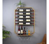 NHYHEHMR Rack de Bouteille Rack à vin en Verre Mural en Verre à vin, Barre des étagères flottantes, Supports à vin Mural, Porte-Bouteille en métal.