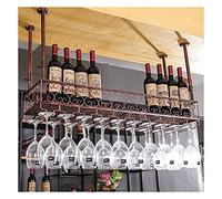 NHYHEHMR Rack de Bouteille Suspendu à vin Suspendu avec Porte-vin en Verre et étagère, Grille-vin, Porte-Gueule à l'envers de Style européen de Style européen, Ornements, Porte-gobelet créative,